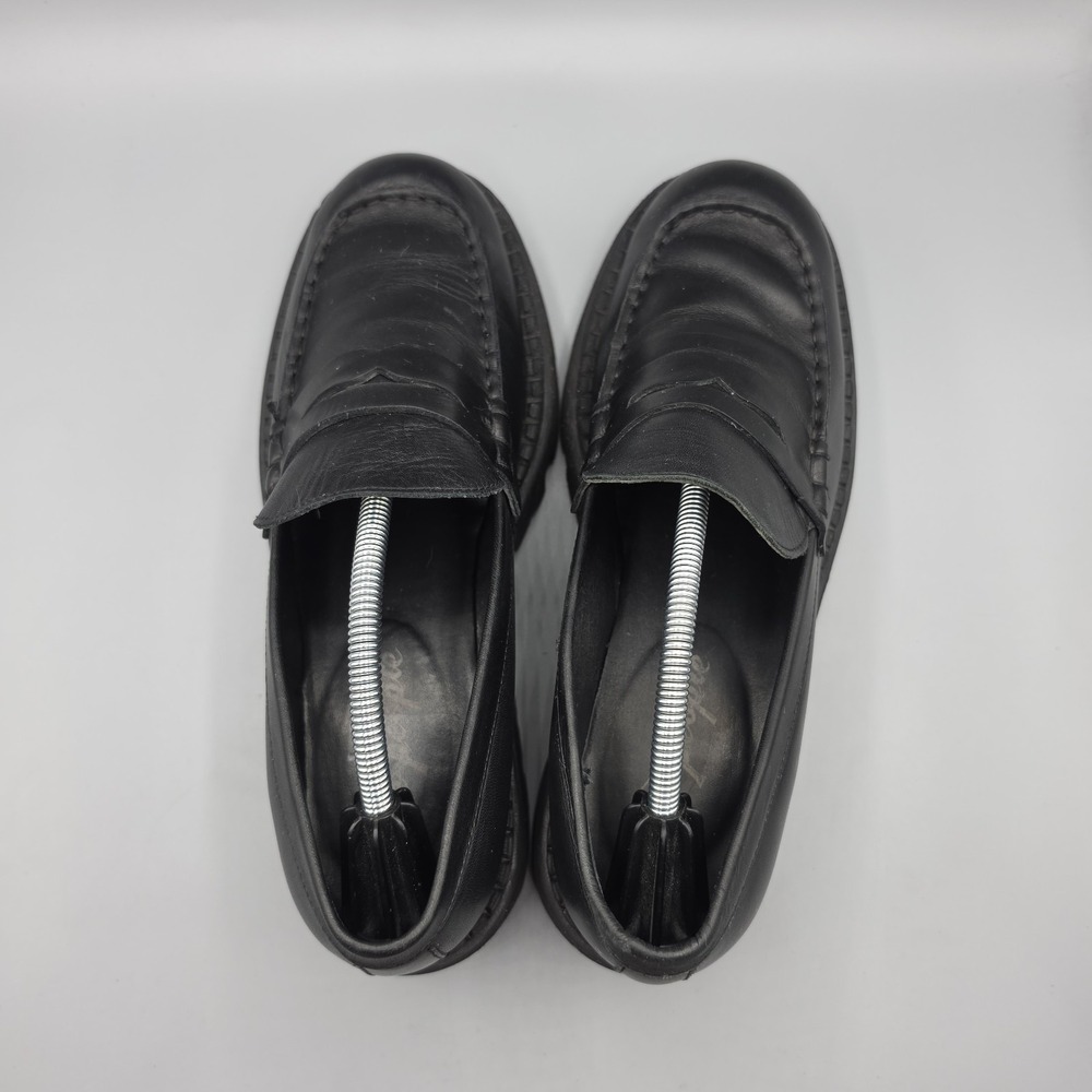 Free People Lyra Penny Loafers Womens 39.5 Black Leather Lug‎ Sole Chunky Retro - Picture 7 of 15